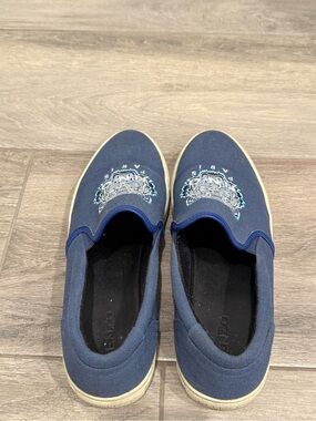 Kenzo Navy Slip-On Sneakers with Tiger Crest
